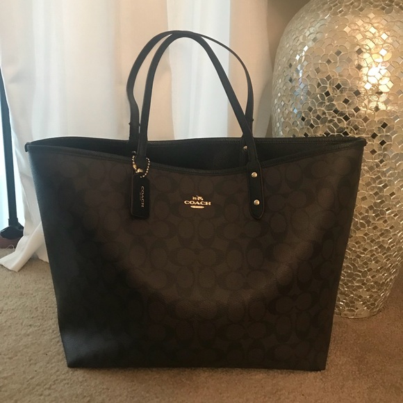 Coach Handbags - Coach • reversible Brown & Black logo tote